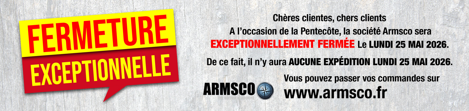 Fermeture exceptionnelle - Pentecôte 2026 !