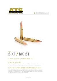Ballistic sheet of the 5.56x45 mm 55 gr FMJ ammunition.