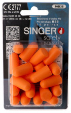 Photo A51141.jpg Orange polyurethane earplugs – SNR 38 dB – Blister pack of 10 pairs