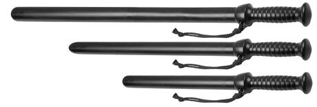 Straight police baton in polypropylene with strap