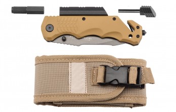 LC99812-11 Couteau pliant tactique tan / survie Photo LC99812-11 Couteau pliant tactique tan / survie