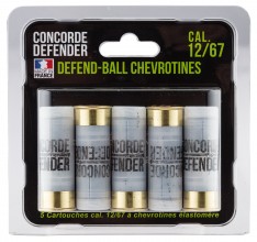 Photo MD0422 5 cartouches Defend-Ball cal. 12/67 chevrotines Elastomere