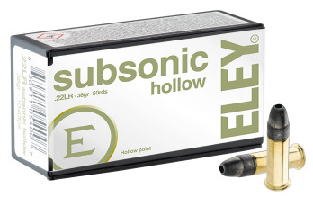 Cartouches Eley Subsonic Hollow point  cal .22 LR