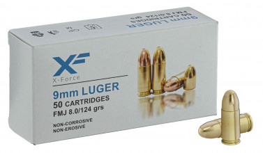 50 Munitions ATS 9x19 mm FMJ 124 gr / 8 g