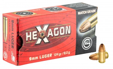 50 GECO Ammunition 9x19 mm Hexagon JHP 124 gr / 8 g