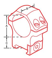 OP159-1-Colliers de montage UTG - Diamètre 34 fixe double serrage 20 mm - Haut Photo OP159-1-Colliers de montage UTG - Diamètre 34 fixe double serrage 20 mm - Haut