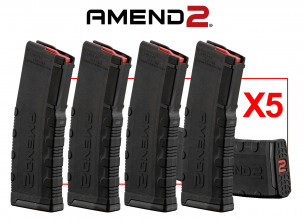 Pack 5 chargeurs AR15 AMEND2 30 coups Noir